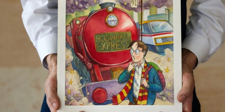Продадоха на търг рисунка за корицата на първата книга за Хари Потър – цената е баснословна Продадоха на търг рисунка за корицата на първата книга за Хари Потър – цената е баснословна