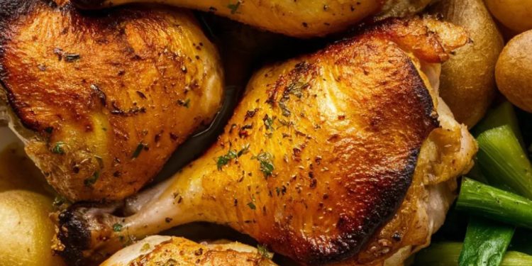 Печени пилешки бутчета, вкусна вечеря без много усилия