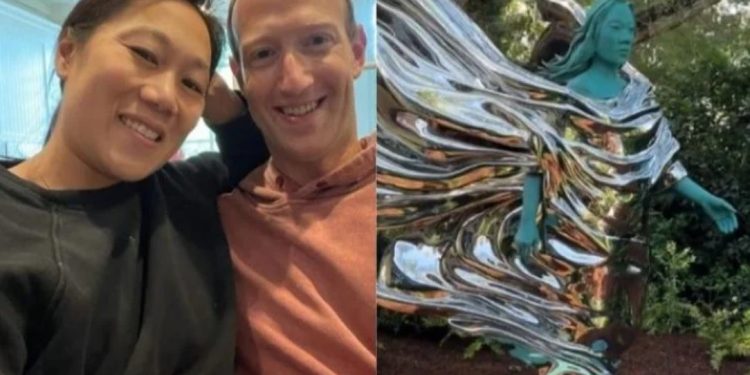 Марк Зукърбърг постави статуя на съпругата си Присила Чан в двора си