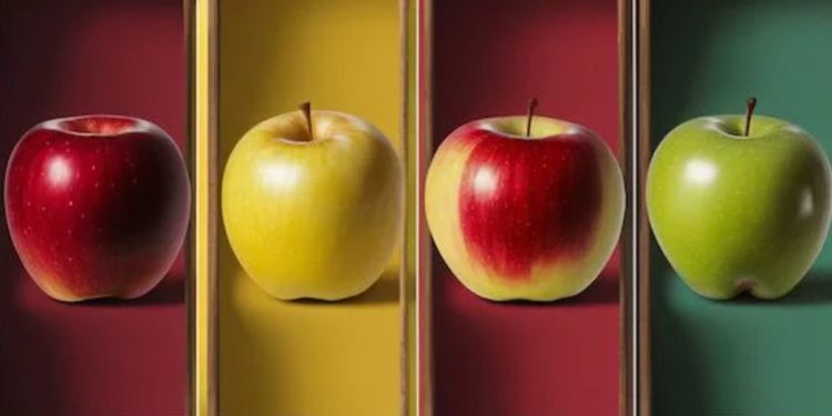Изберете една от ябълките на снимката и разберете колко сте умни Изберете една от ябълките на снимката и разберете колко сте умни